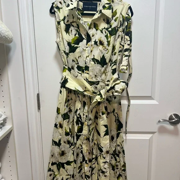 NOT- Samantha Sung Sleeveless MIDI Dress, butter yellow Size 10 - Picture 4 of 9
